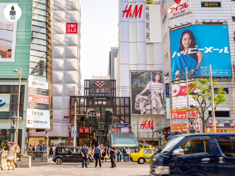 ถนนช้อปปิ้งชินไซบาชิ ใกล้ Dotonbori แหล่งรวมแฟชั่นและสินค้าญี่ปุ่นยอดนิยม