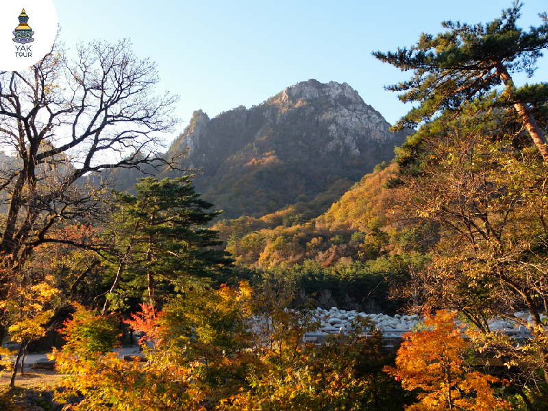 ใบไม้เปลี่ยนสีและภูเขาที่อุทยานแห่งชาติซอรัคซาน เกาหลีใต้ เดือนตุลาคม