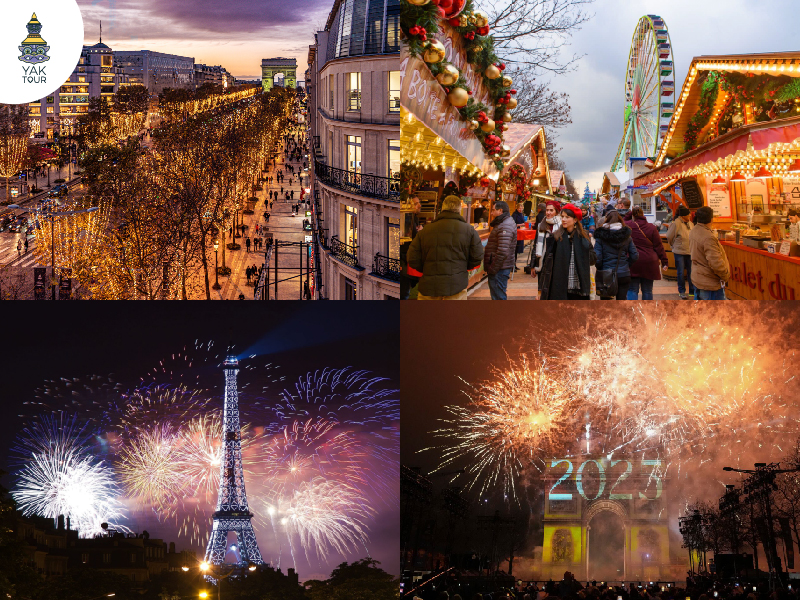 ครอบครัวเที่ยวปีใหม่ ฝรั่งเศส ปารีส Champs-Elysees Eiffel Tower